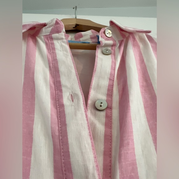 Draper James Striped Button Down Linen Midi Dress with Tie Waist - Picture 5 of 13